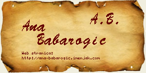 Ana Babarogić vizit kartica